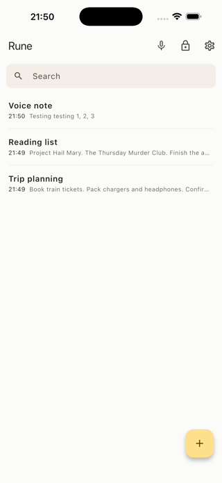 Rune Secure Notes Screenshot 3 of 4
