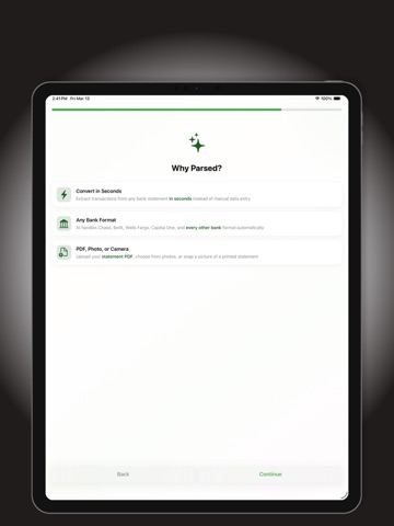 Bank Statement Converter Parse iPad screenshot