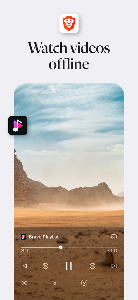 Brave Browser & Search Engine - Offline Media Playback