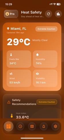 Heat Safety Pro iPhone screenshot