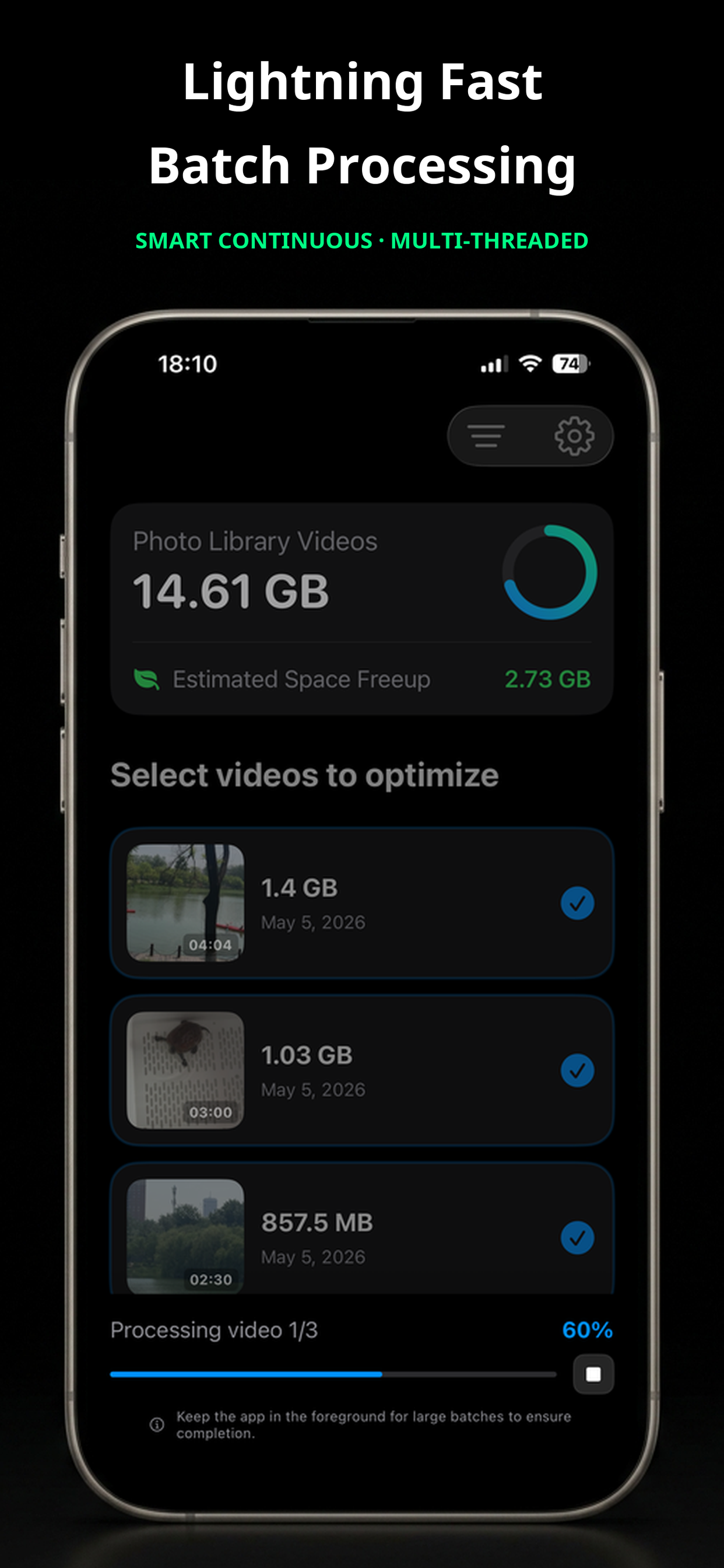 VideoZip: Lossless, -90% Space