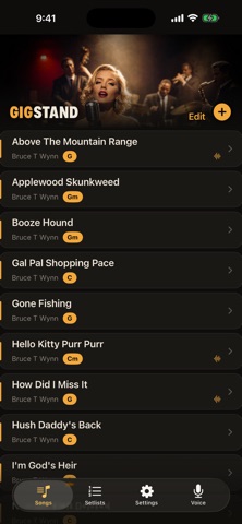 GigStand: Charts & Setlists iPhone screenshot