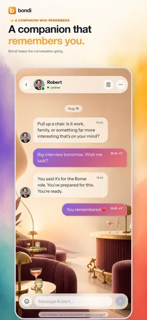 Bondi: AI Companion Chat screenshot 1
