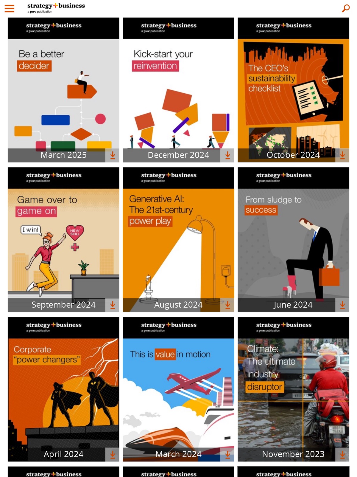 strategy+business magazine ipad screenshot 1