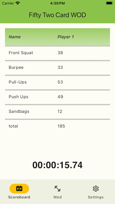 Fifty Two Card WOD Screenshot
