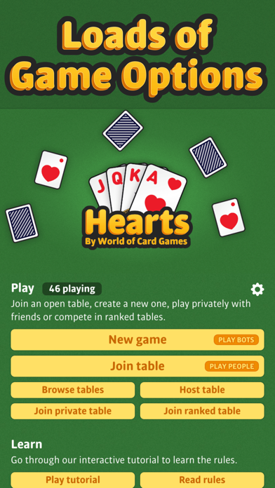 Hearts Multiplayer Card Game Screenshot