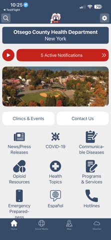 Otsego Department of Health app screenshot