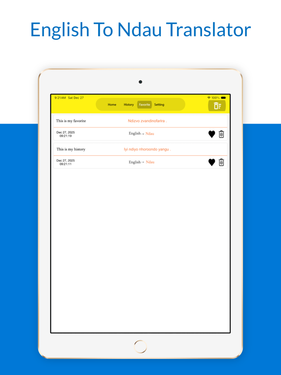 English To Ndau Translator iPad screenshot
