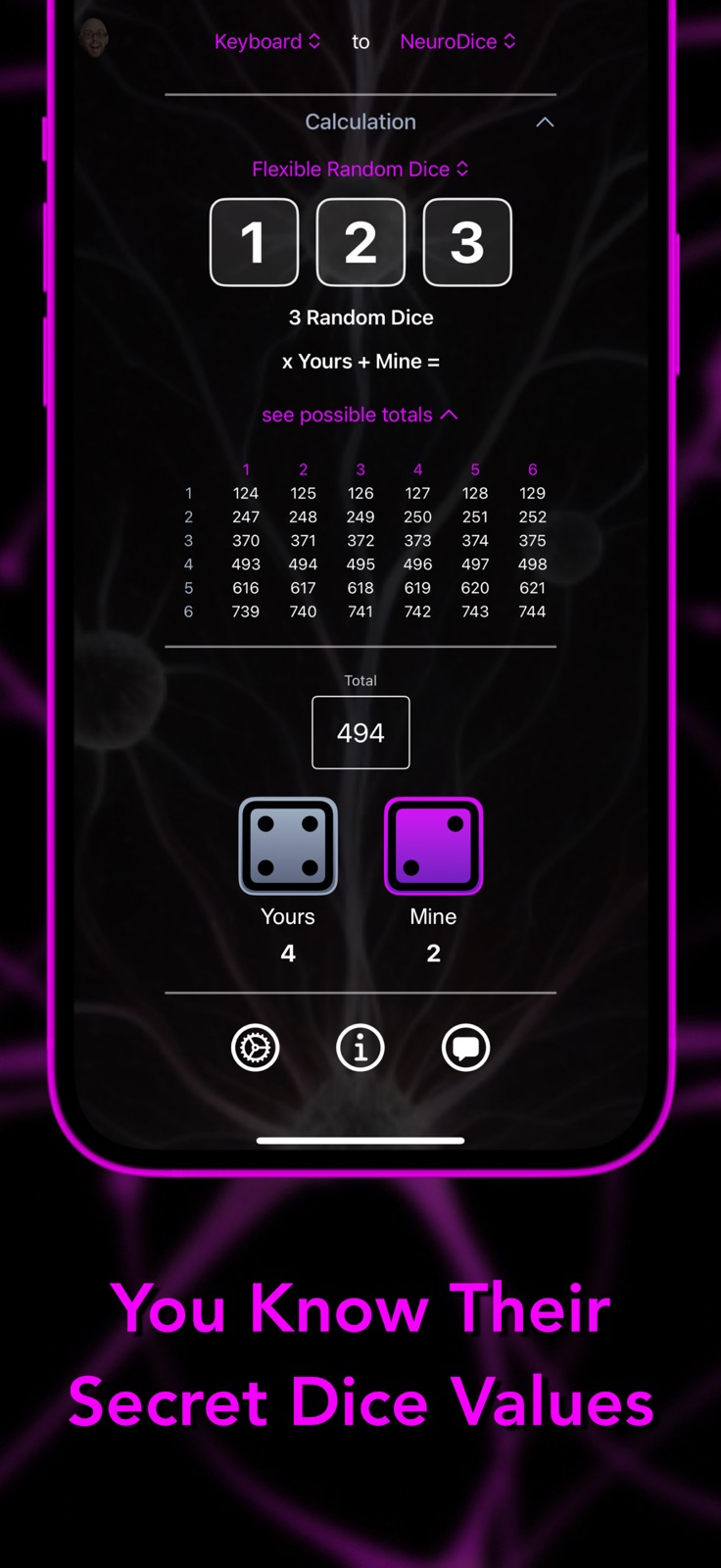 NeuroDice iphone screenshot 2
