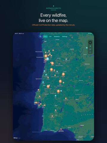 Wildfires Live iPad screenshot
