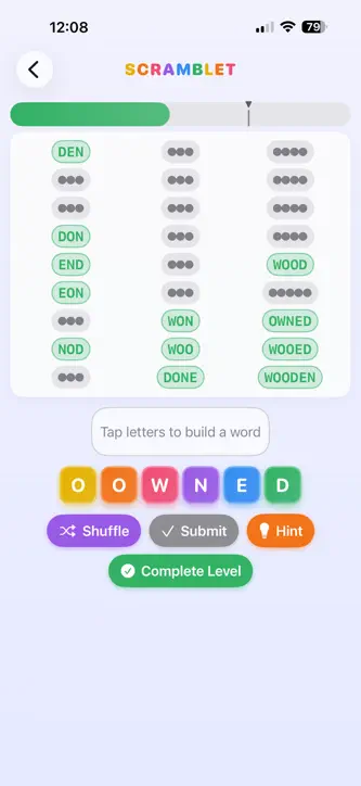Scramblet - Word Puzzle Game screenshot 8