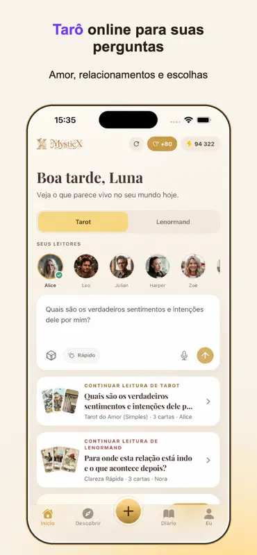 MysticX: Leitura de Tarot screenshot 2 of 10