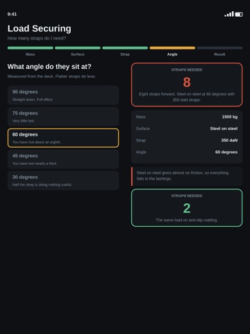 Load Securing Calculator iPad screenshot