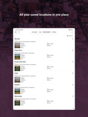 My GPS Location ° iPad screenshot