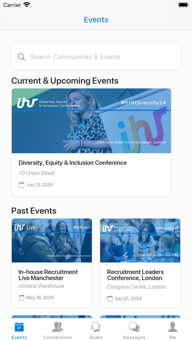 IHR Events Screenshot