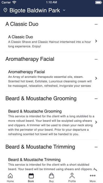 Bigote Mens Grooming Screenshot