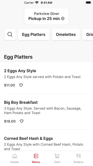 Parkview Diner app screenshot 2