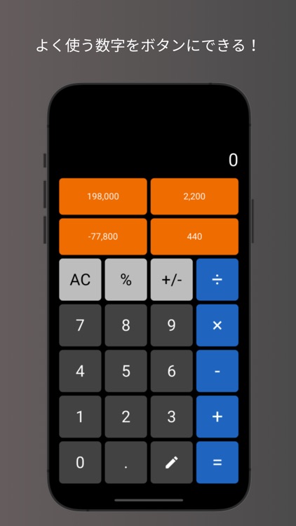 編集電卓 ボタンをカスタムしてよく使う数字を入力できる計算機
