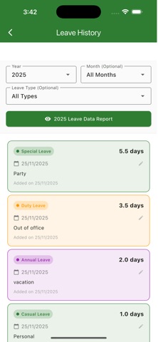 SL Leave Sheet Screenshot 3 of 6