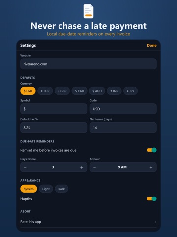 Contractor Invoice & Estimates iPad screenshot