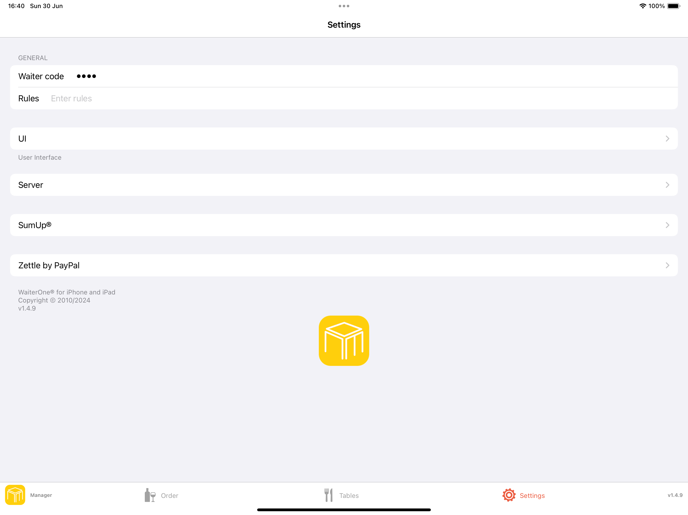 WaiterOne Remote
