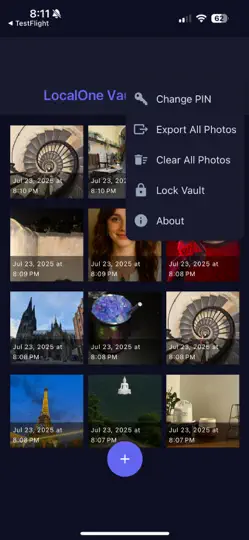 Screenshot von LocalOne Vault auf dem iPhone 3