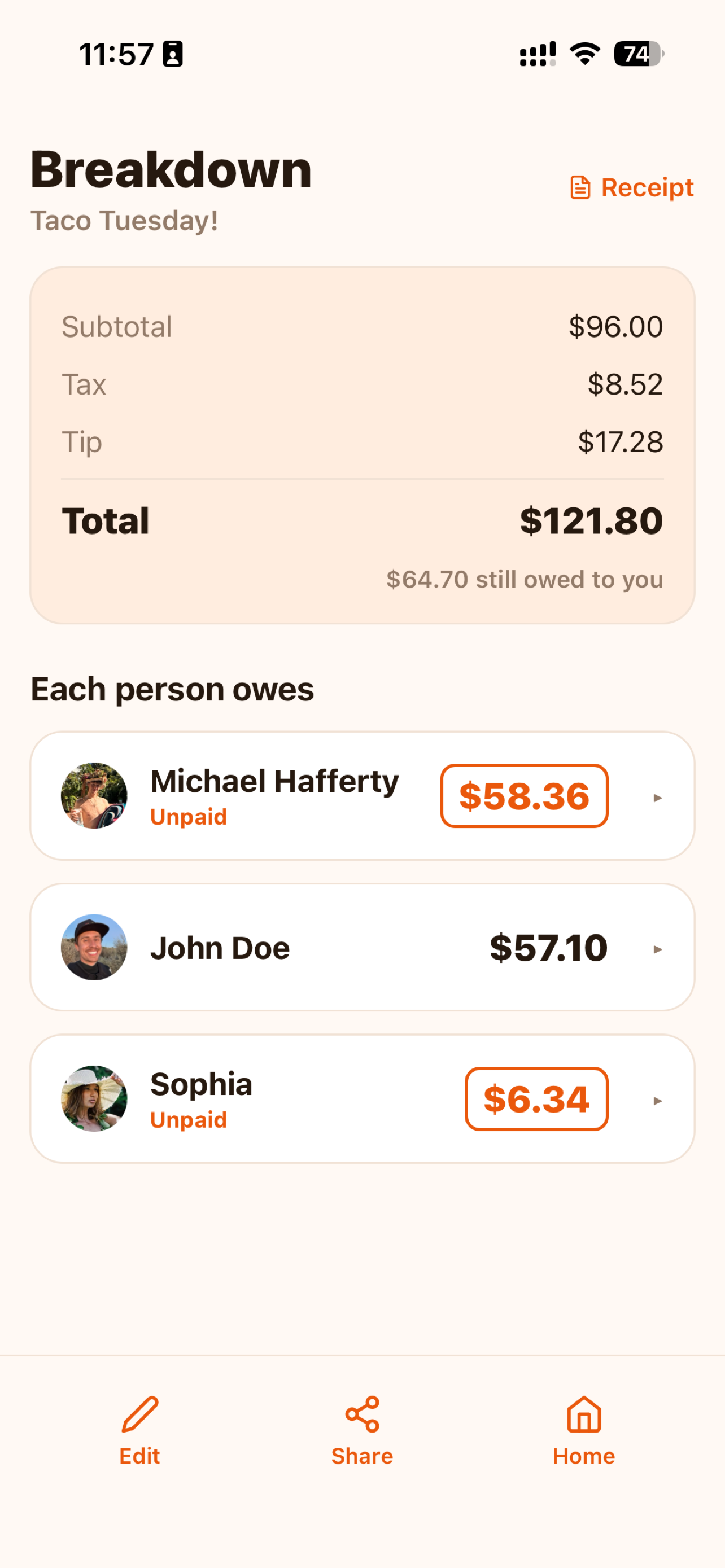 Spwit: Receipt Splitter screenshot 4