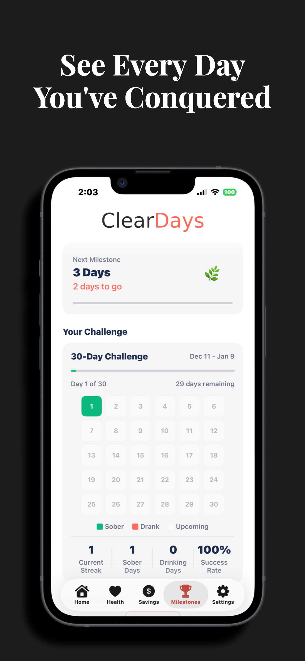 Clear Days : Sobriety Tracker screenshot 4