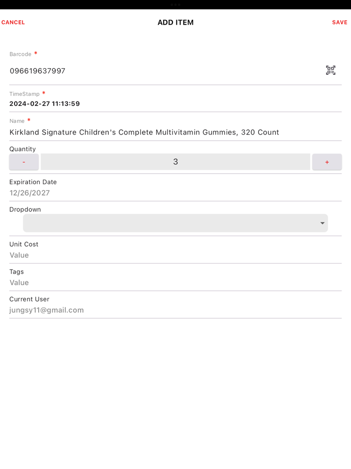GearChain Inventory  Barcode