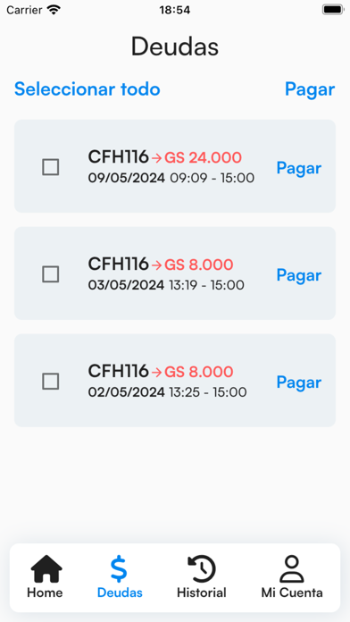 Estacionamiento Digital CDE Screenshot