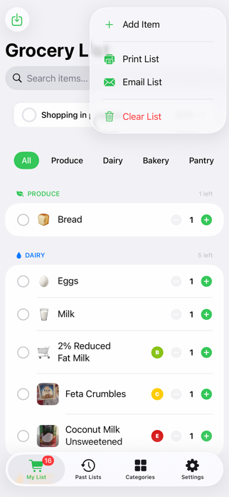 Grocery/ShoppingList Screenshot 7 of 9