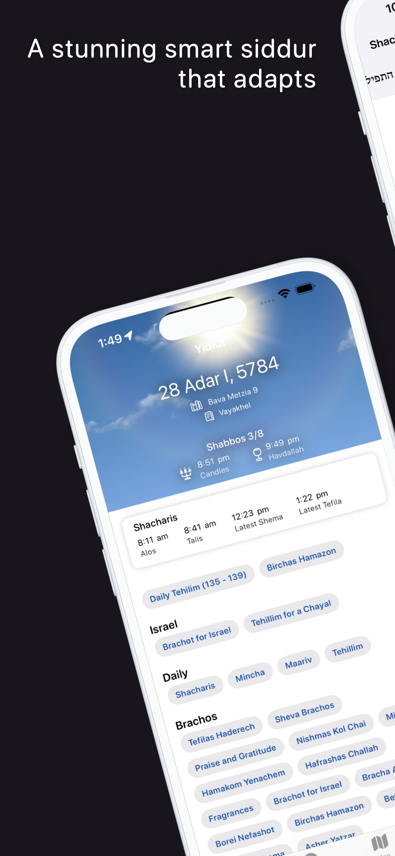 YidKit: Smart Siddur, Zmanim