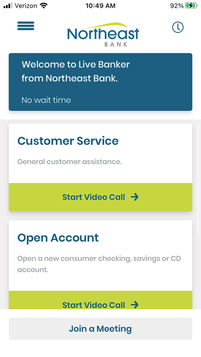 Northeast Bank Live Banker Screenshot