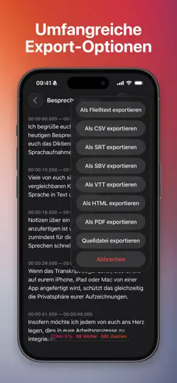 Screenshot von Transcription Pro auf dem iPhone 4