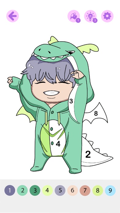 Chibi Idol Coloring by Number Screenshot