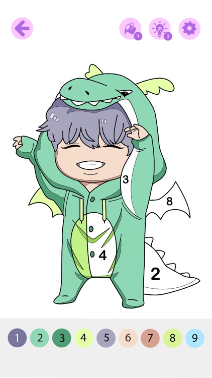 Chibi Idol Coloring by Number screenshot-4