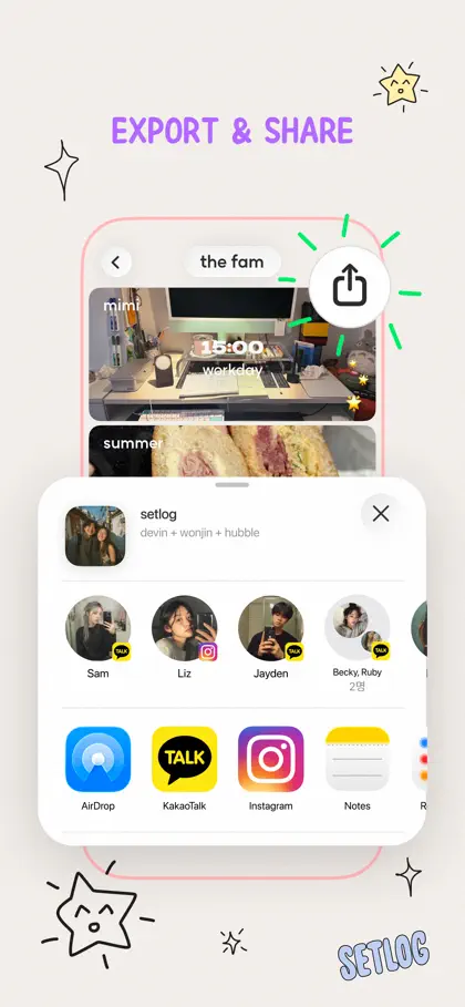 Screenshot 5 di 5 di setlog - friends camera