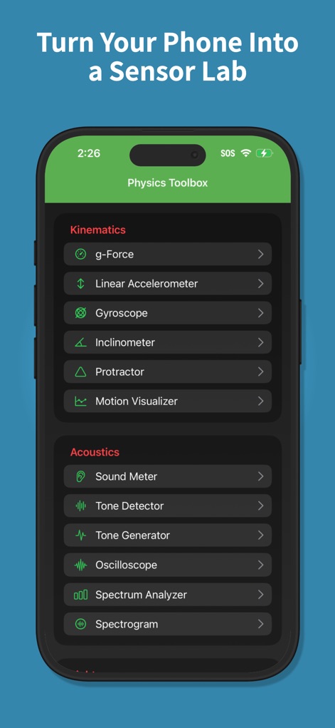 Physics Toolbox Sensor Suite - Utilities App | MWM