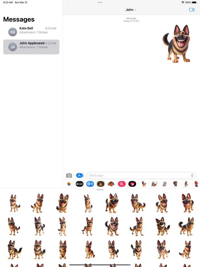 Happy German Shepherd Stickers