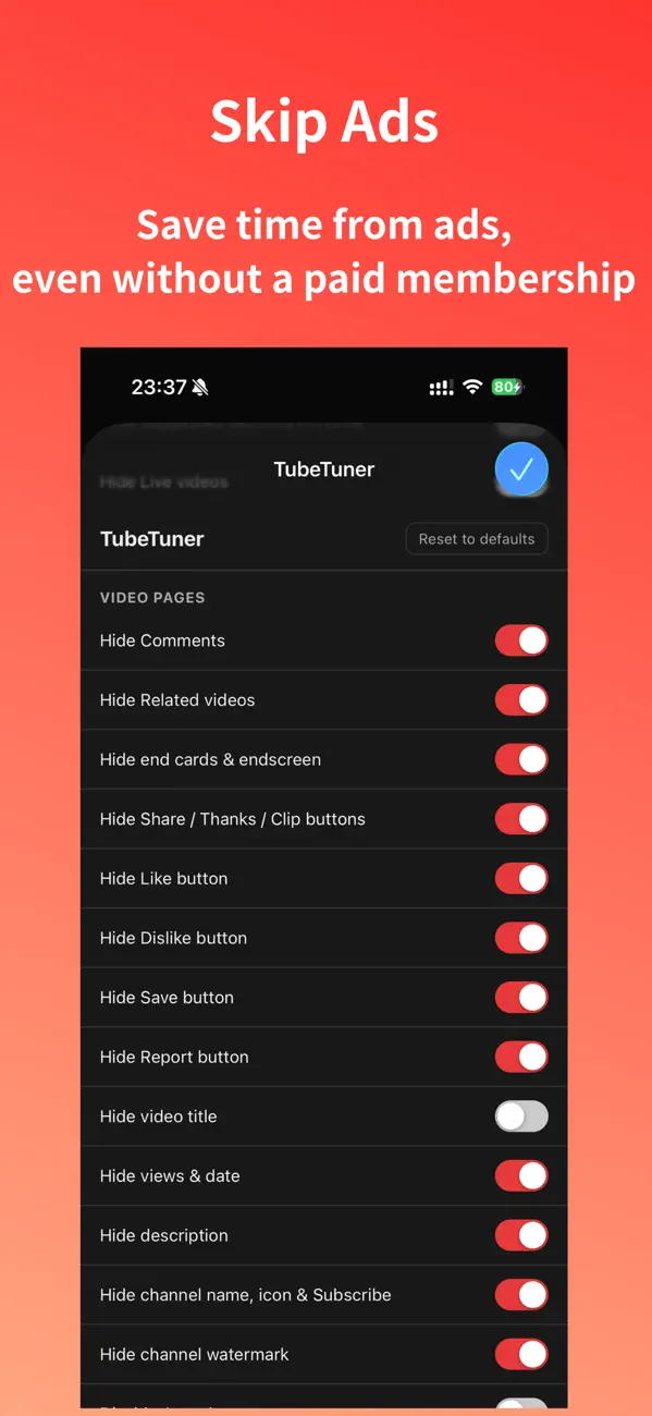 Screenshot #2 pour TubeTuner for YouTube
