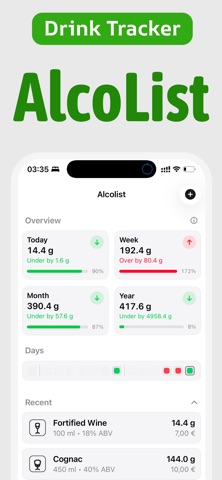 AlcoList: Alcohol Tracker Screenshot 1 of 10