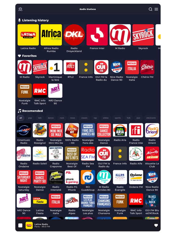 Radio France FM Live Online iPad screenshot 1 - Music app