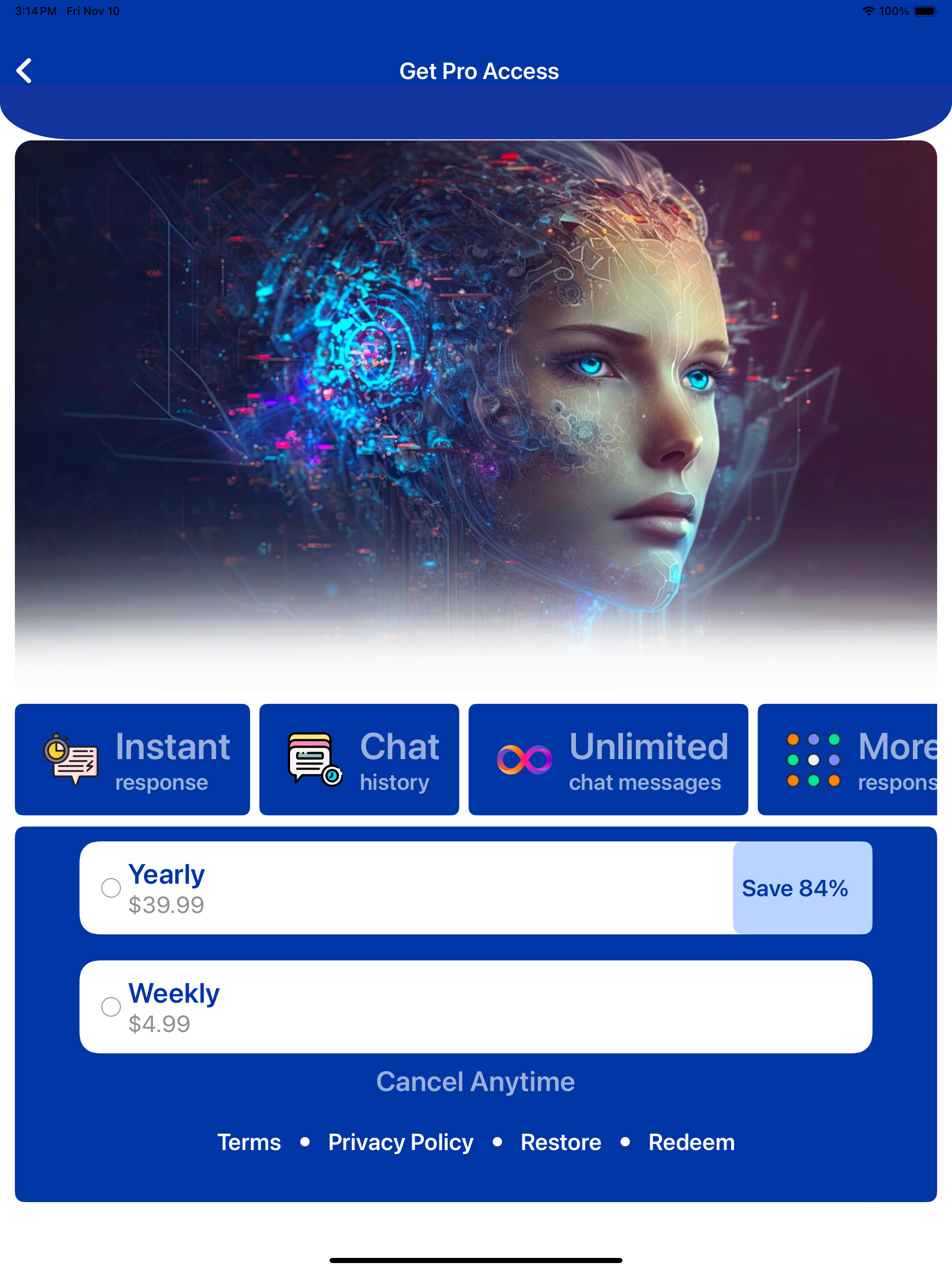 AI Buddy Chat, Counsel, Create