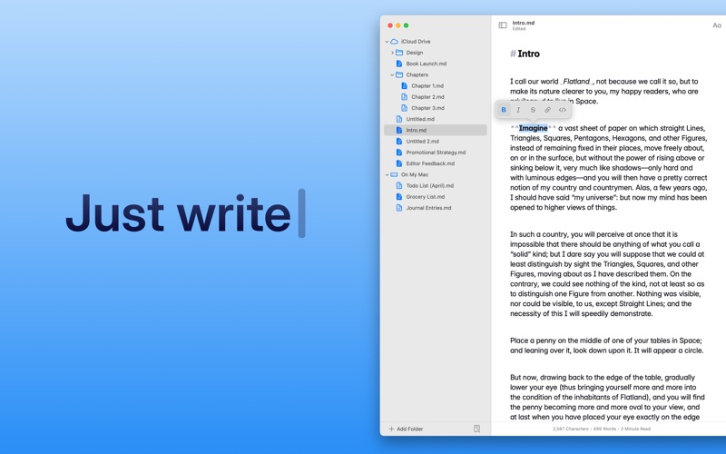 Paragraphs: A Writing App app screenshot