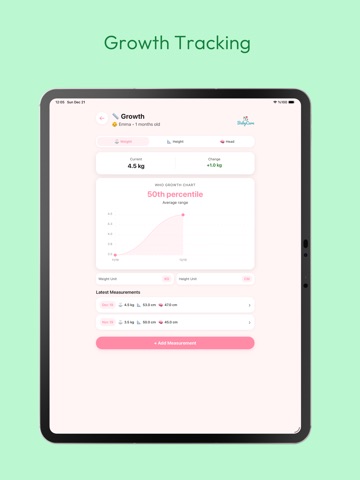 BabyCare: Baby Tracker Log iPad screenshot