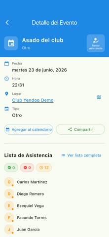 Yendoo - Gestión Deportiva iPhone screenshot