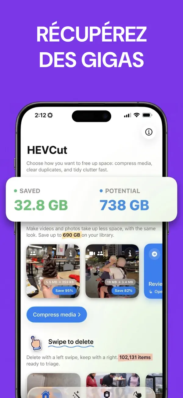 Screenshot #2 pour Compresseur vidéo - HEVCut
