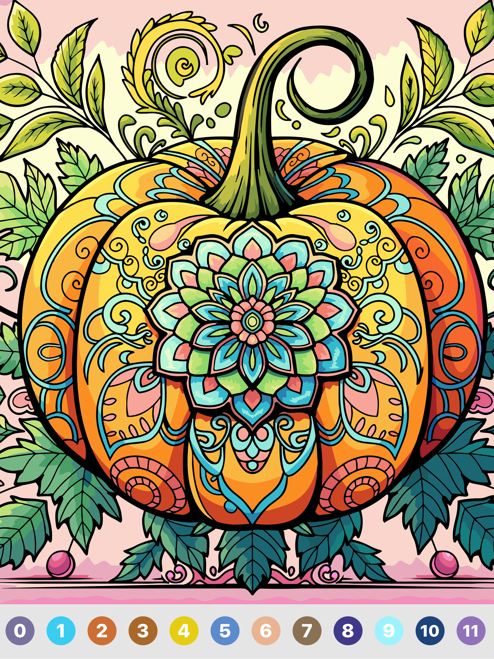 Mandala Color by Number Game
