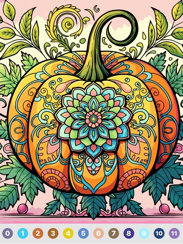 Mandala Color by Number Game iPad screenshot