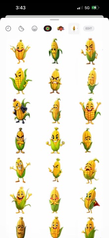 Grumpy Corn Stickers screenshot